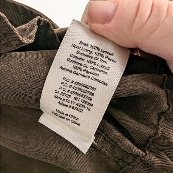 Aritzia Wilfred Free Brown Lightweight Lyocell Hooded Utility Jacket‎ Sz Small - Picture 10 of 10